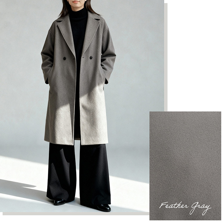 チェスターコート フェザー グレー