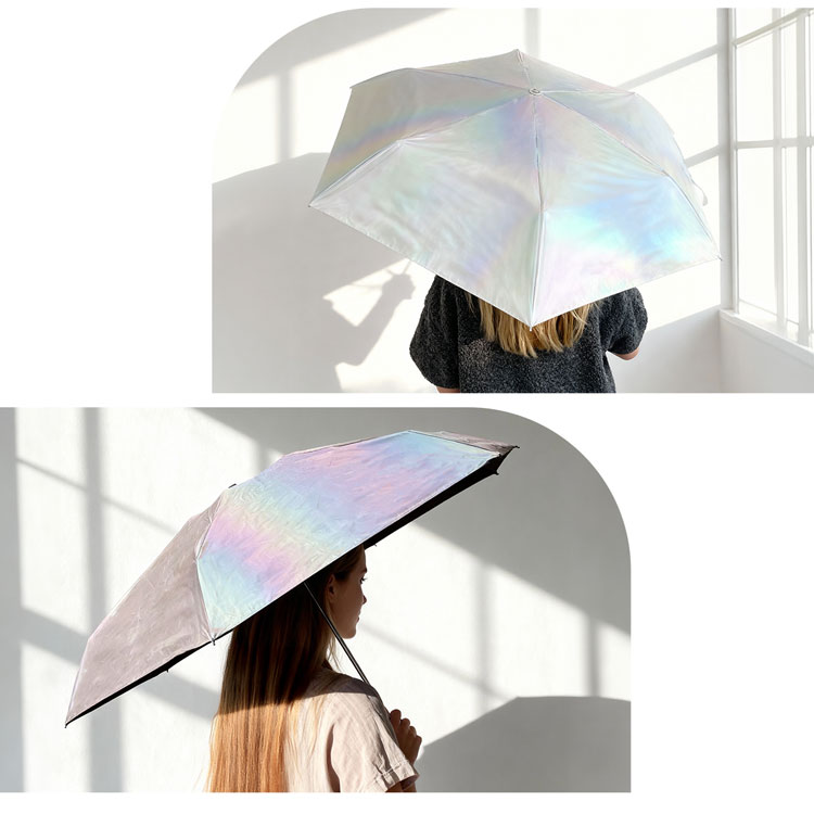 完全遮光 折り畳み傘 日傘 オーロラ