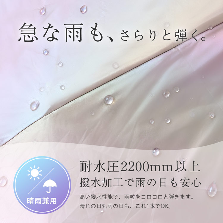 完全遮光 折り畳み傘 日傘 オーロラ 晴雨兼用 撥水加工