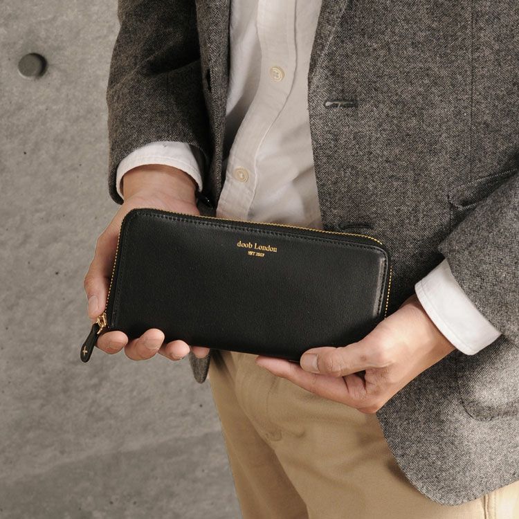 メンズ長財布ブランドdoobLondonラウンドファスナー