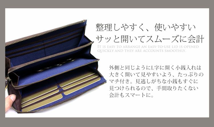 GOLD PFEIL バッファロー 革 L字ファスナー 長財布 メンズ GOLD PFEIL バッファロー 革 L字ファスナー 長財布 メンズ