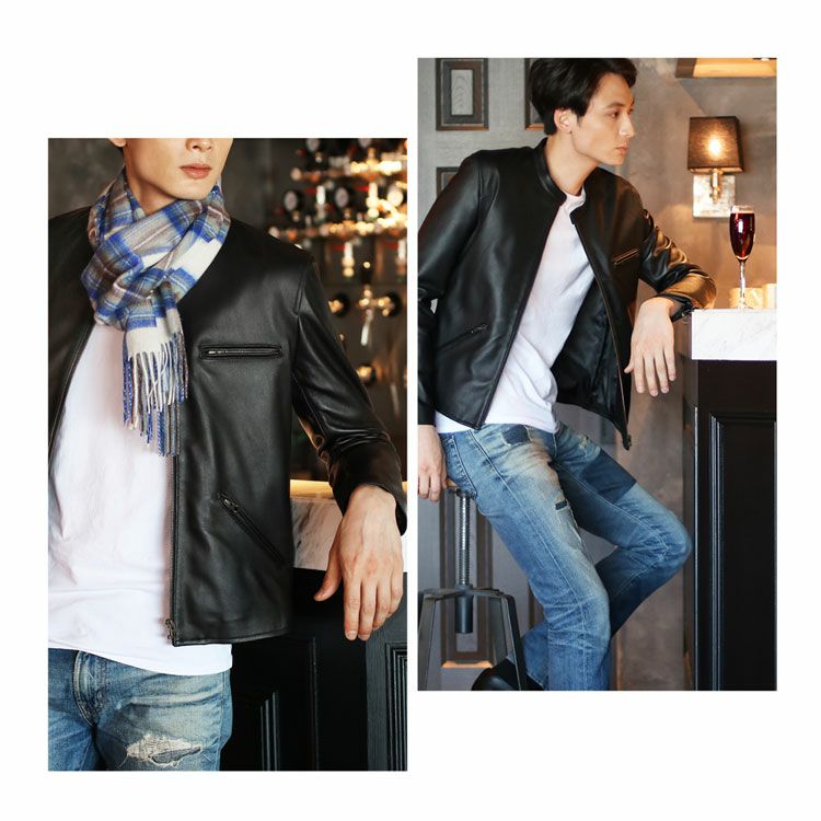 ラムレザーシングルライダースジャケットfilomo