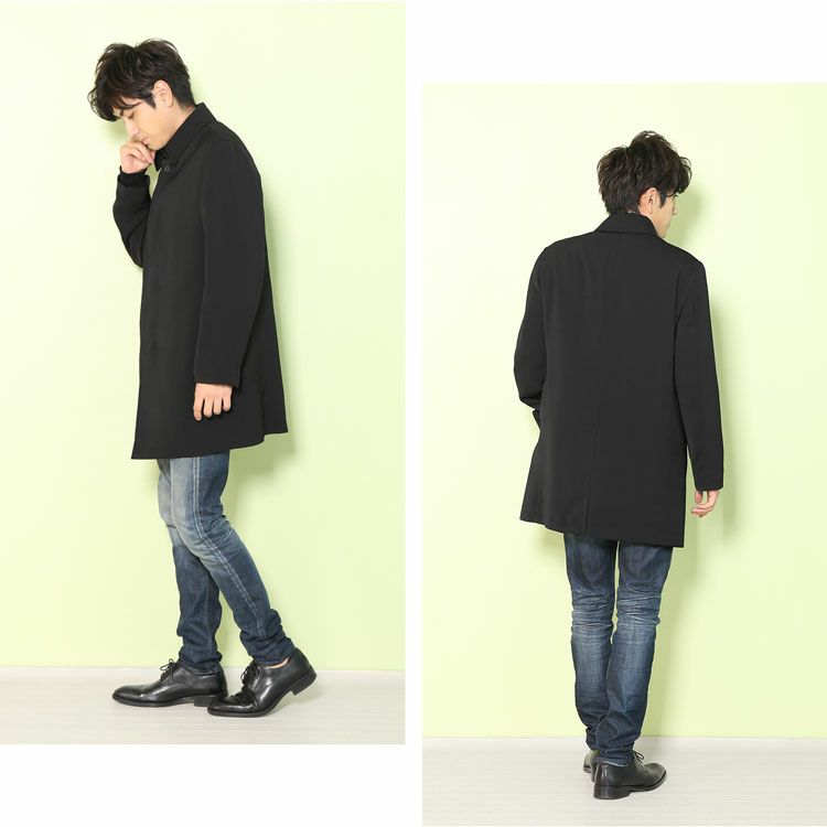 メンズ ビジネスコート HALEINE ステンカラーコート 中綿入り ライナー