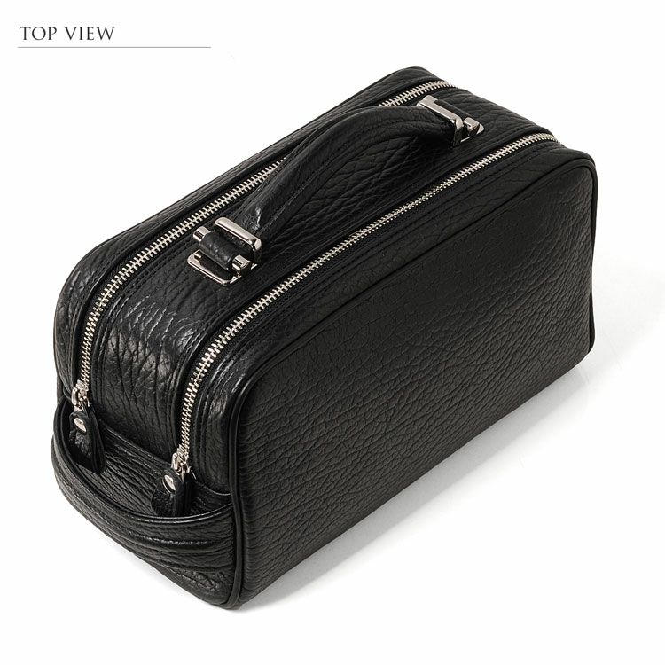 marelli/マレリー アザラシ革 セカンドバッグ ダブルファスナー