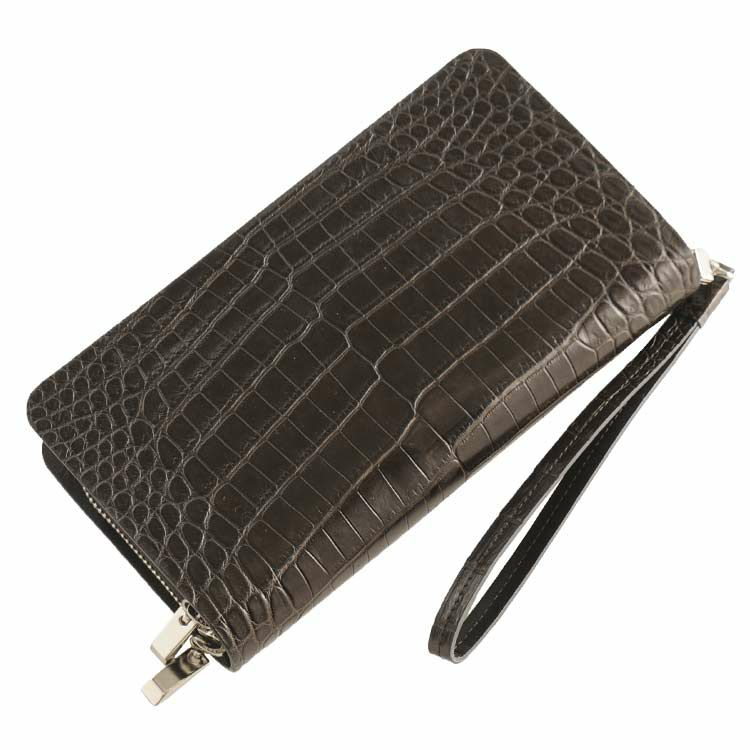 クロコダイル セカンドバッグ ＆ 長財布 マット加工 ラウンド