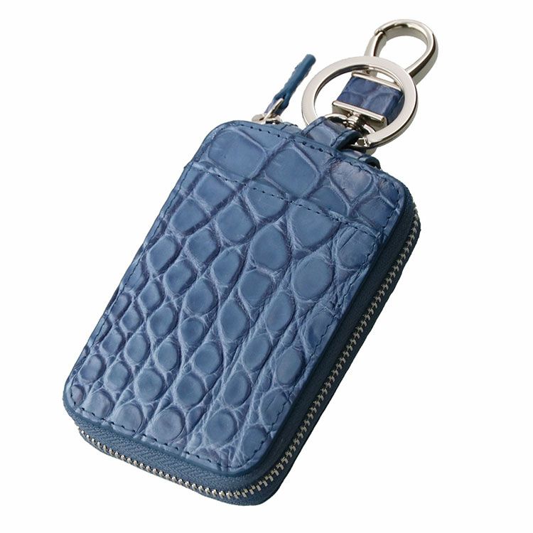 クロコダイル スマートキー ケース メンズ アウトポケット付き