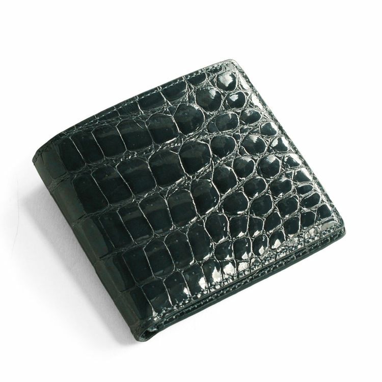 クロコダイル 折り財布 メンズ シャイニング 加工 両カード 全14色 4FA