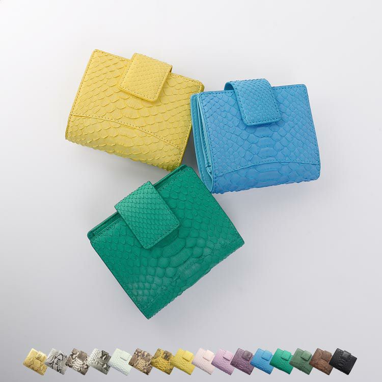 ダイヤモンドパイソン二つ折り財布メンズ