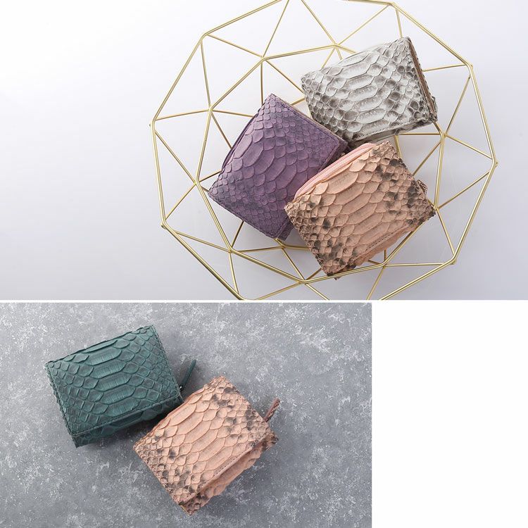 ダイヤモンドパイソンコンパクト財布/折り財布/メンズ(No.06000900-mens-1)