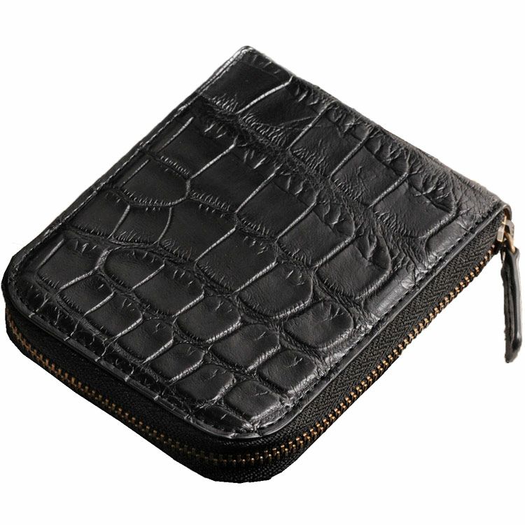 クロコダイル 小銭入れ メンズ 本革 定期入れ ミニ財布 パスケース IC