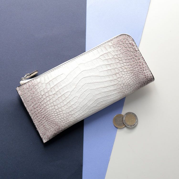 ヒマラヤ クロコダイル 長財布 メンズ センター取り L字ファスナー