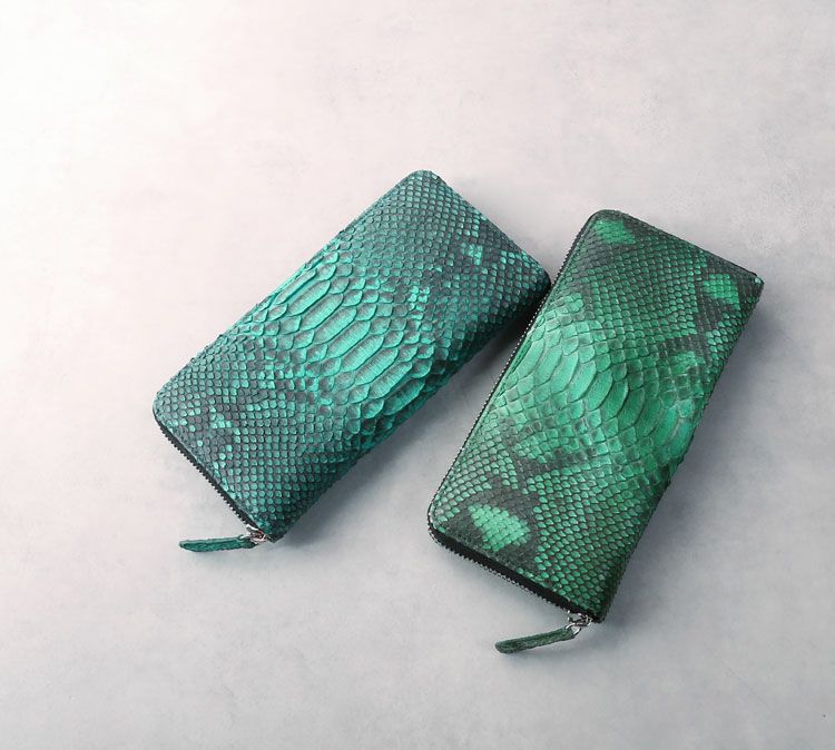 ダイヤモンドパイソン一枚革ラウンドジップ長財布/メンズ(No.06000756-mens-1)