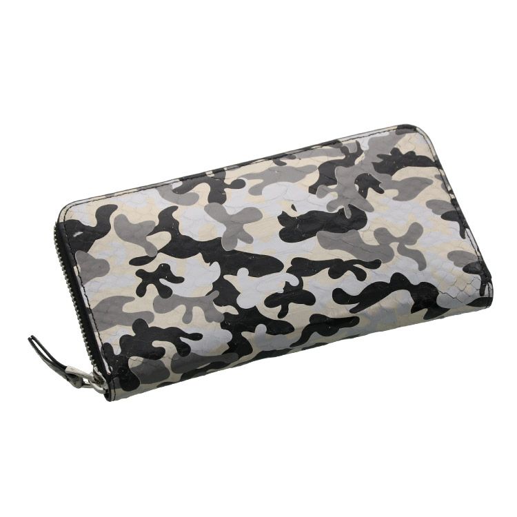 ダイヤモンド パイソン 長財布 ラウンドファスナー 迷彩柄 カモフラ