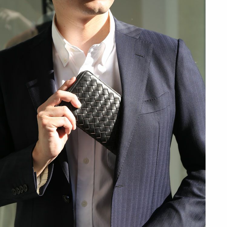 イントレチャート ラムレザー ラウンドファスナー財布 4FC
