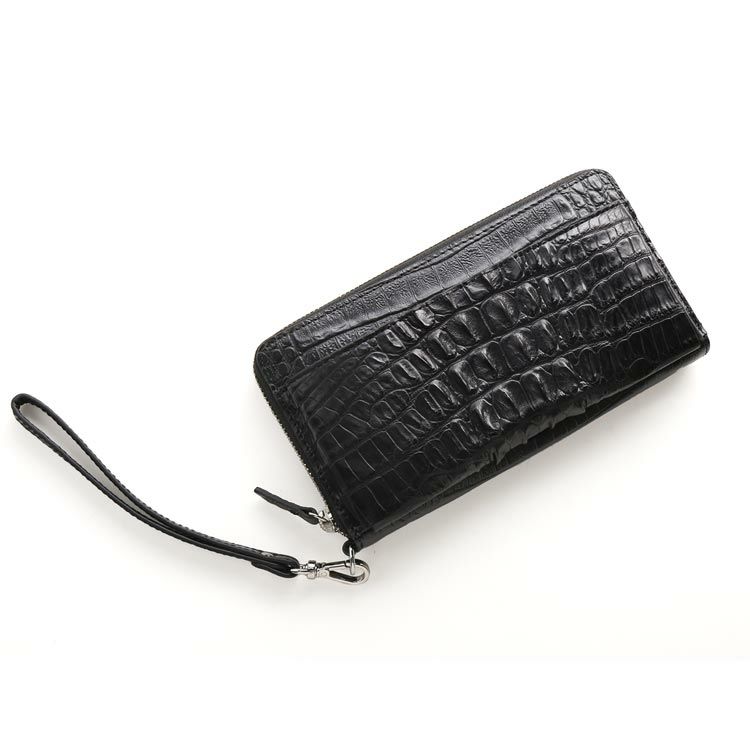 【未使用品】ヒマラヤクロコ 鰐革 ラウンドファスナー長財布 オーガナイザー 未使用品】ヒマラヤクロコ 鰐革 ラウンドファスナー長財布