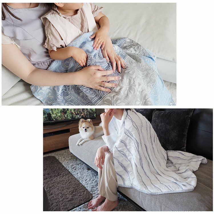 冷感スローケットブランケット夏用接触冷感110×135洗濯可日本製