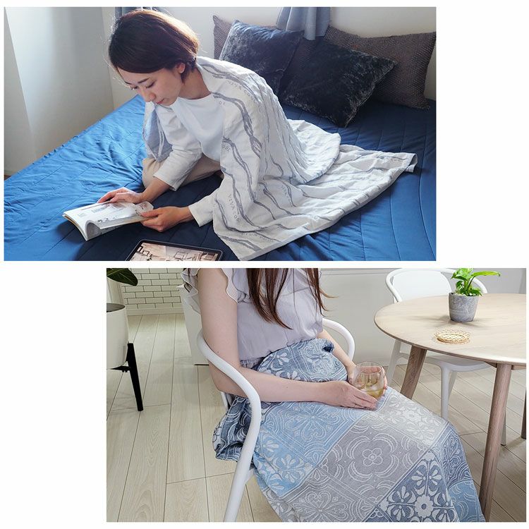 冷感スローケットブランケット夏用接触冷感110×135洗濯可日本製