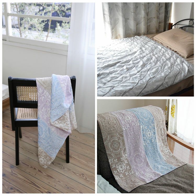 冷感スローケットブランケット夏用接触冷感110×135洗濯可日本製