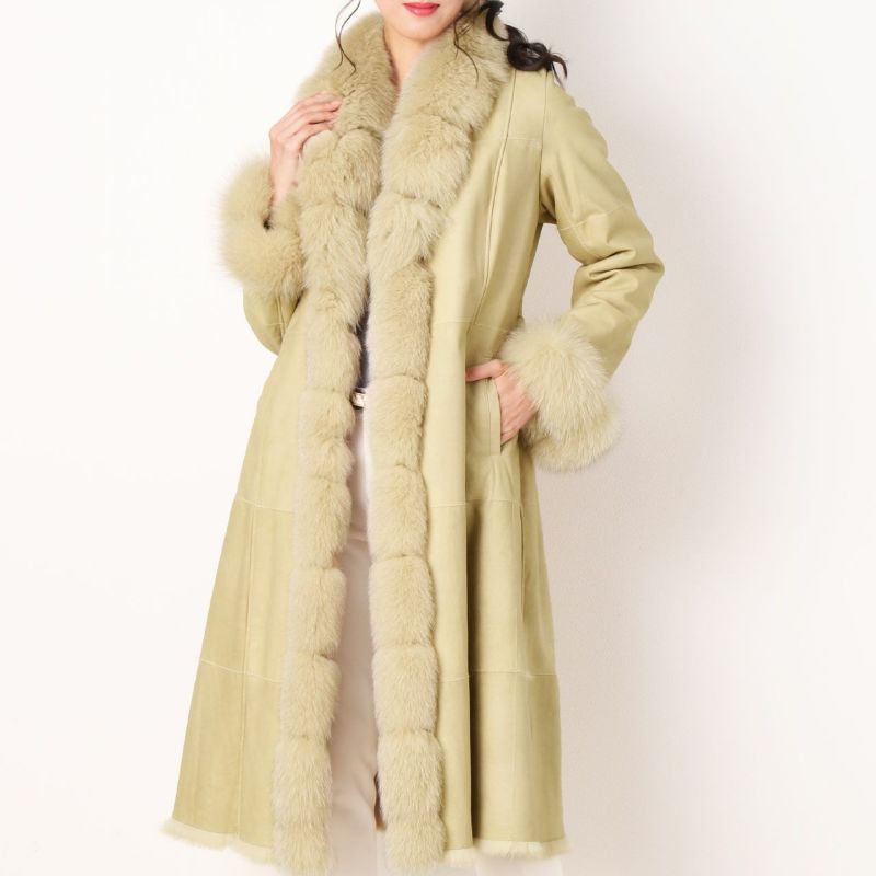 ラビット ダブルフェイス ロングコート sankyo shokai [10%OFFクーポン発行中]ラビット ダブルフェイス