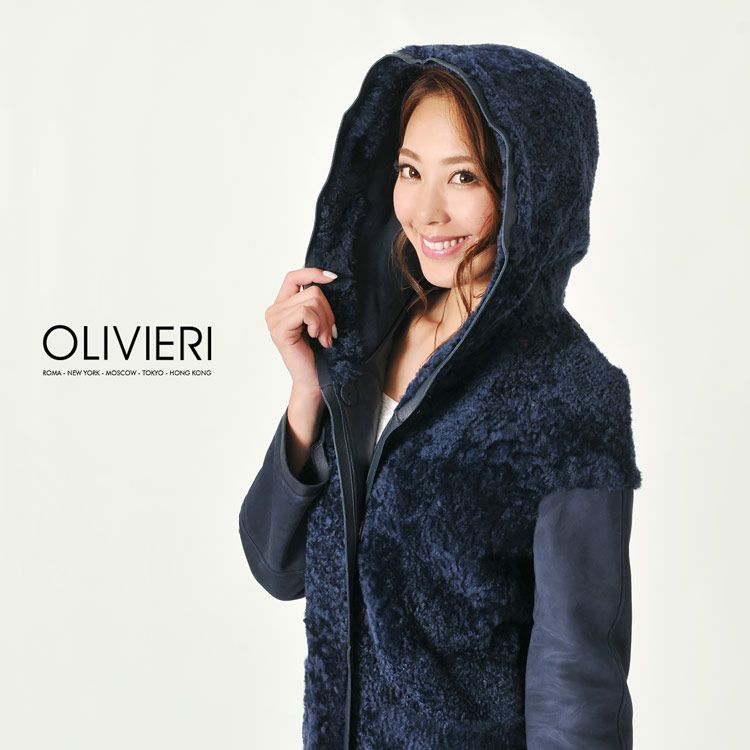 OLIVIERI/オリヴィエリ シェアード ムートン ロング コート ダブル