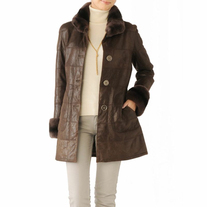 新品限定★レディース高級ラムファーのダブルフェイス ハーフ丈コート毛皮ファー 新品限定☆レディース高級ラムファーのダブルフェイス ハーフ丈