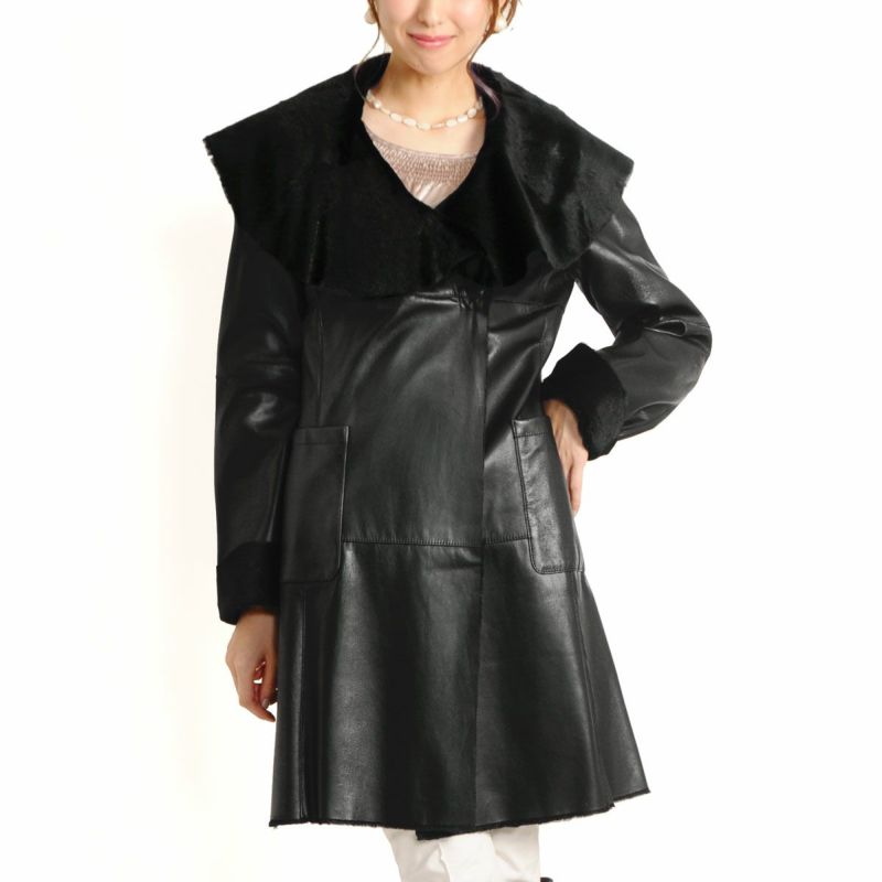 ラビット Wフェイス 軽量コート ビッグカラー / レディース 7F ラビット Wフェイス 軽量コート ビッグカラー / レディース 7F