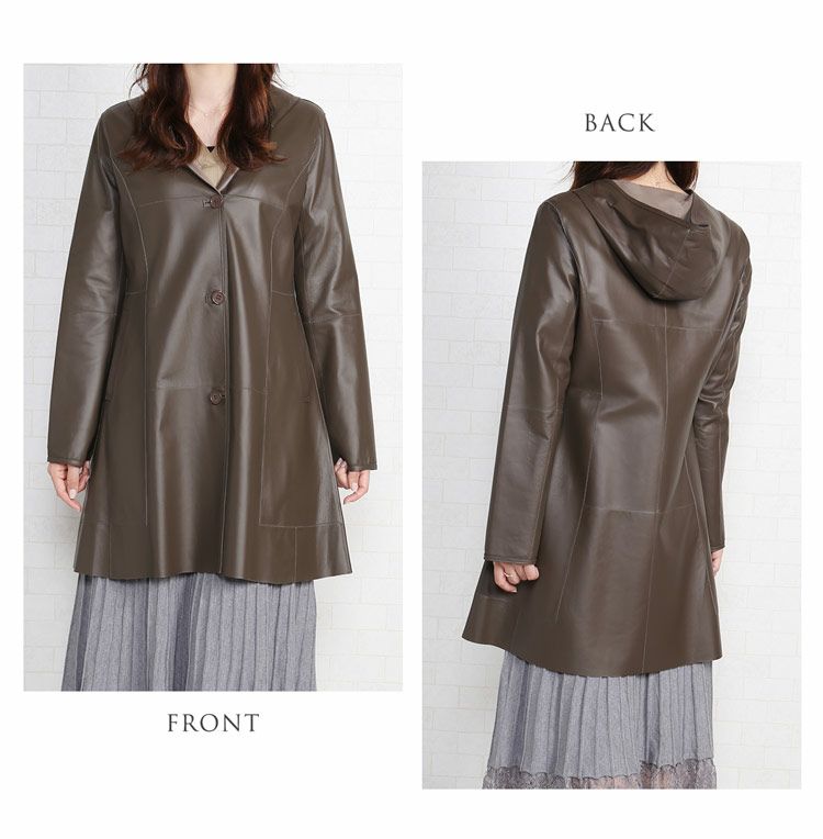 レザー コート リバーシブル シープ 羊革 一枚仕立て レディース