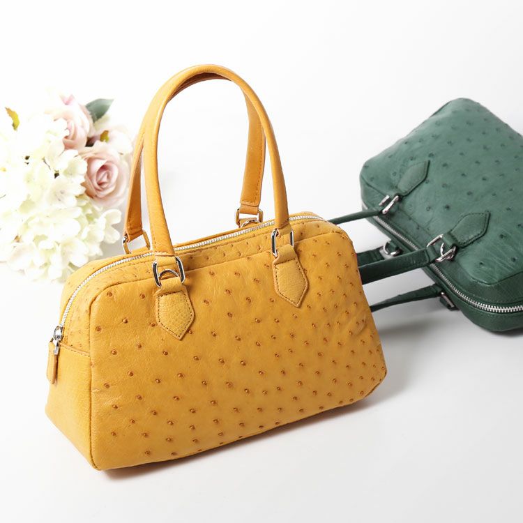 オーストリッチ 2WAY ミニバッグ レディース ショルダーバッグ  
