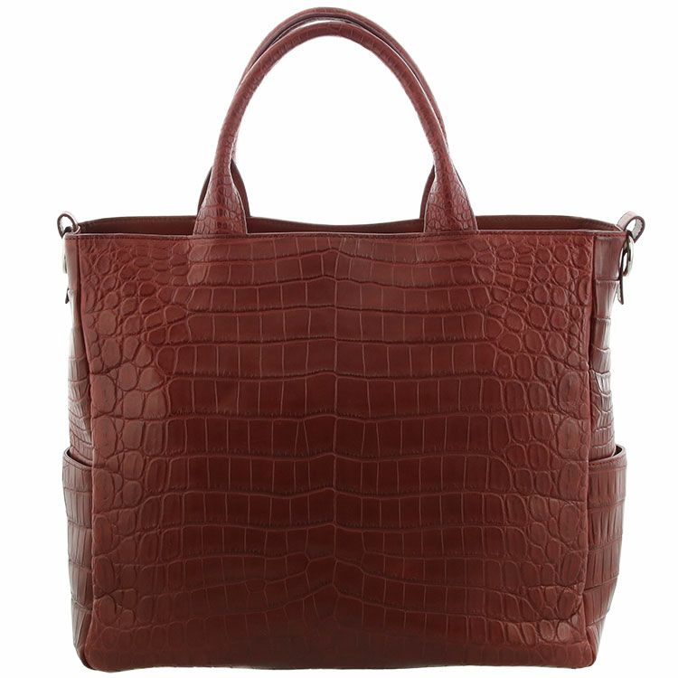 クロコダイル トートバッグ マット加工 2WAY A4サイズ対応 レディース