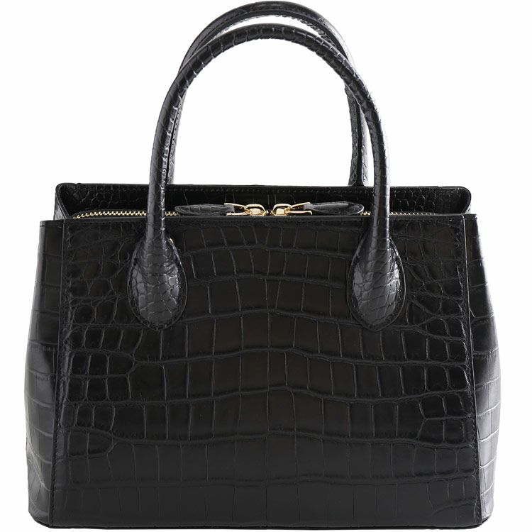 クロコダイル バッグ レディース 牛革 コンビ 2way ショルダー