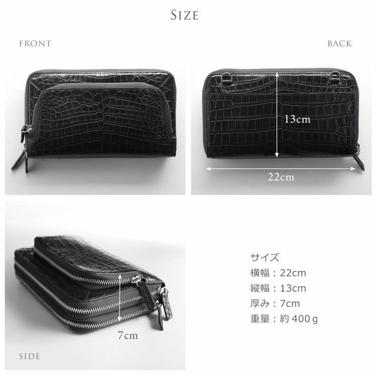 クロコダイルミニショルダーバッグレディース3WAY多機能お財布ポシェットマット加工メタルファスナー全5色(No.06001143)