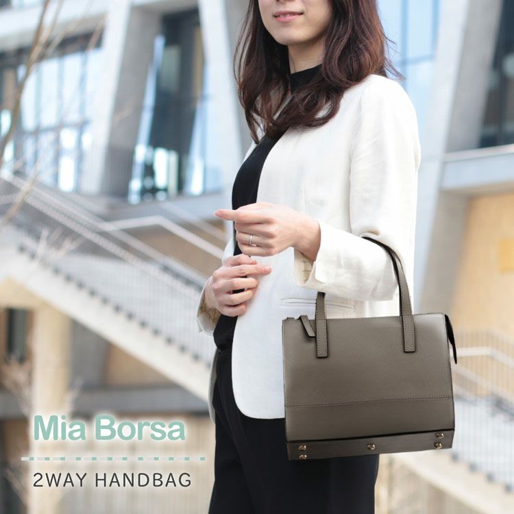 レディース 2WAY ハンドバッグ サフィアーノ レザー 牛革 Mia