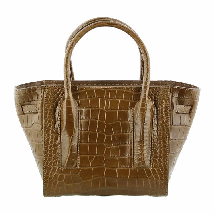 クロコダイル マット ハンドバッグ フランス 社製 原皮