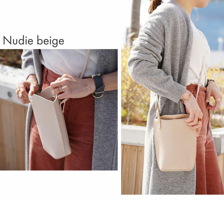 mienospiraショルダーバッグレディースヌーディーベージュ