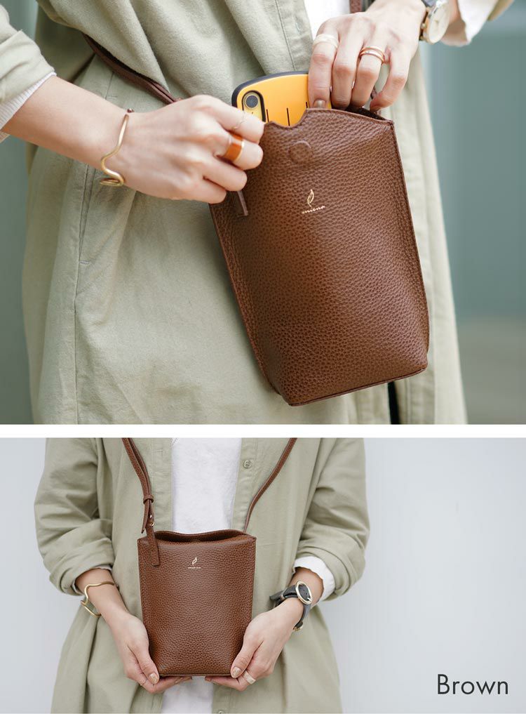 mienospiraショルダーバッグレディースブラウン