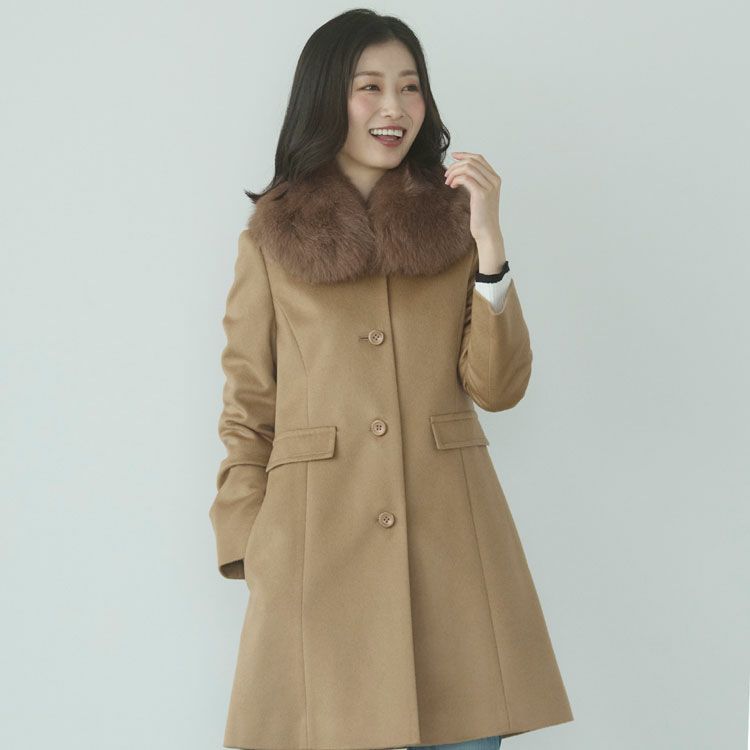 極美品★★カシミヤ100%★★Austin Reed★フォックスファー付コート 極美品カシミヤ100%Austin Reed☆フォックスファー付コート