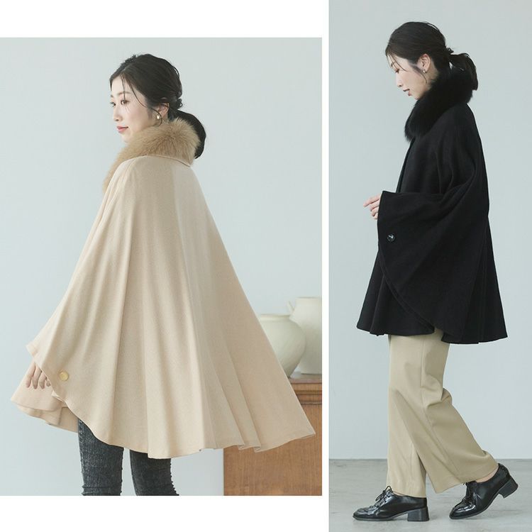 ケープポンチョカシミヤ100%