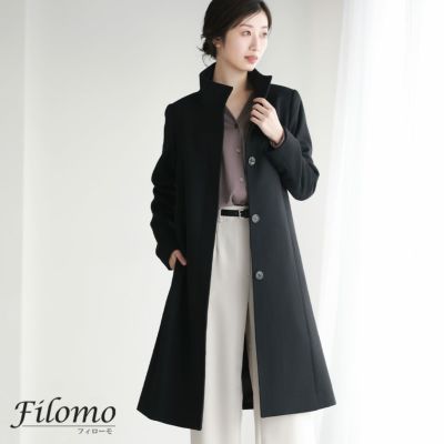 極美品　日本製　カシミヤ100%　ステンカラーコート　ロング　比翼仕立て　グレー 楽天市場】カシミヤ コート 100% ステンカラーコート レディース