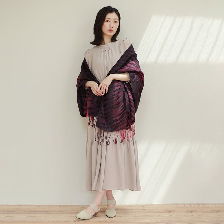 アニマル柄大判ストールラメ入り/レディース（No.08000011）