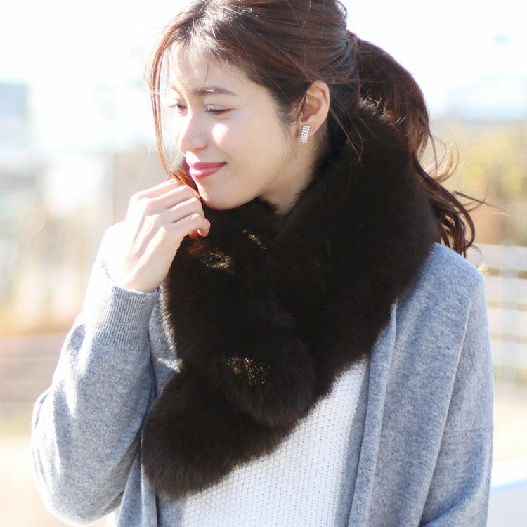 フォックス ファー マフラー レディース FOX カラー ストール 7F