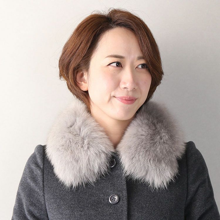 つけ襟 ファー 襟留め付き レディース ボリューム フォックス