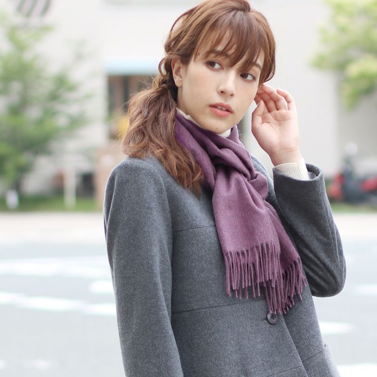カシミヤ 100％ マフラー モッサ 仕上げ 内モンゴル産 ドット 無地 