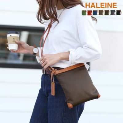 HALEINE日本製ナイロン栃木レザーナイロンサコッシュレディース