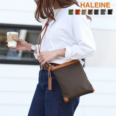 HALEINE日本製ナイロン栃木レザーナイロンサコッシュレディース