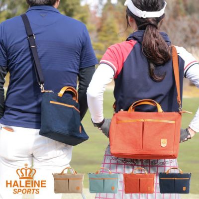HALEINE SPORTS 帆布 ヌメ革 ゴルフ カートバッグ ラウンド