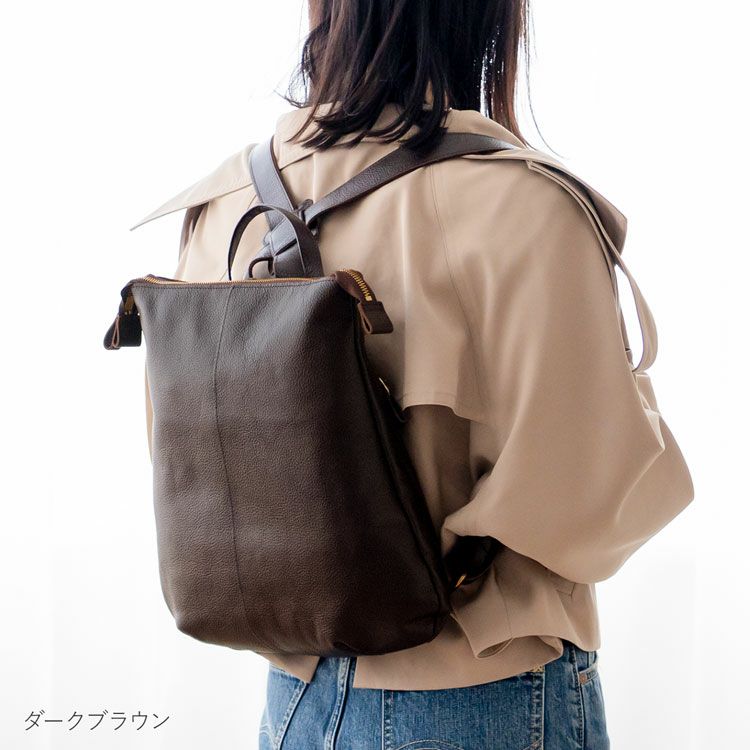 Jamale/ジャマレ牛革リュックサックレディース日本製オレンジブラウン/ダークブラウン/ネイビー/ブラック(07000256r)