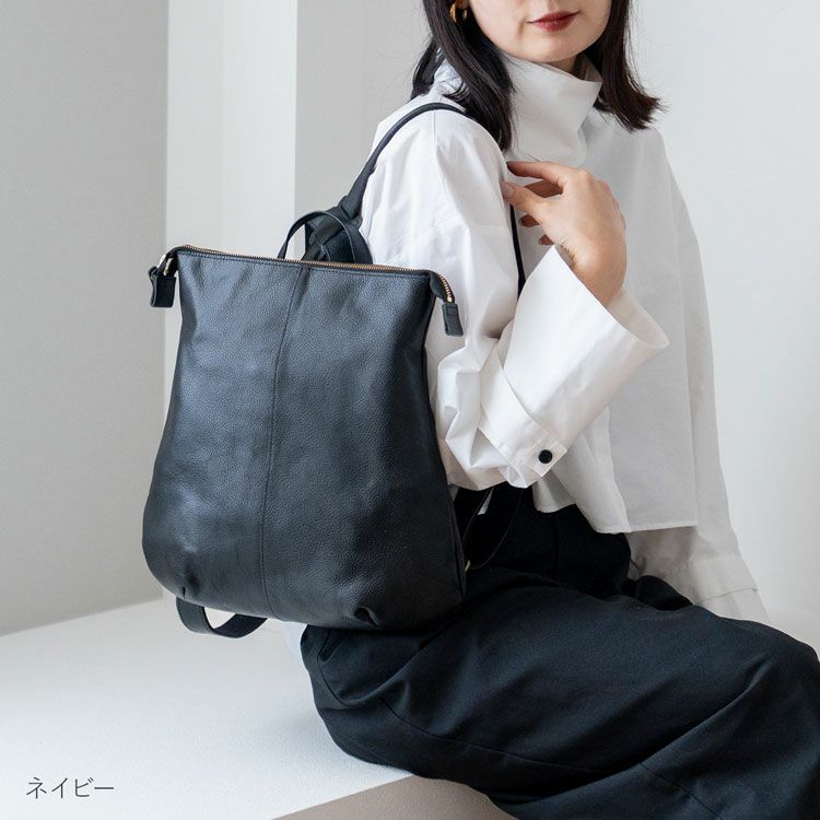 Jamale/ジャマレ牛革リュックサックレディース日本製オレンジブラウン/ダークブラウン/ネイビー/ブラック(07000256r)