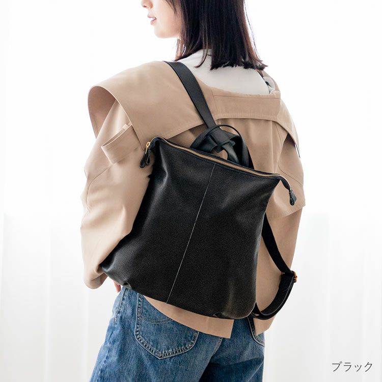 Jamale/ジャマレ牛革リュックサックレディース日本製オレンジブラウン/ダークブラウン/ネイビー/ブラック(07000256r)