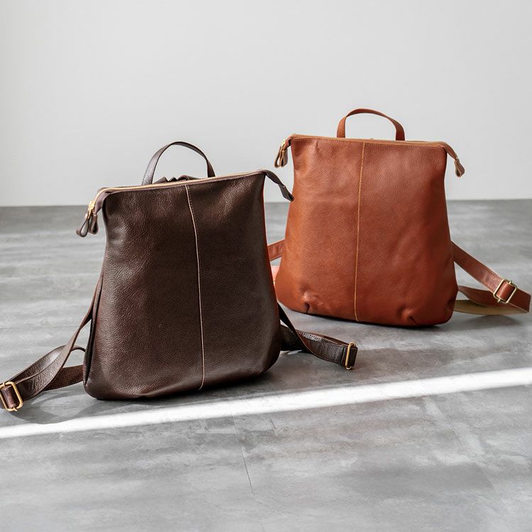 Jamale/ジャマレ牛革リュックサックレディース日本製オレンジブラウン/ダークブラウン/ネイビー/ブラック(07000256r)