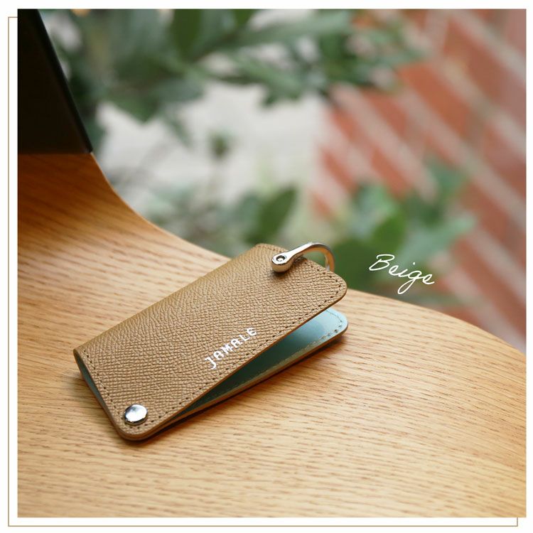 Jamaleスマートキーケース本革バイカラーレディースコンパクト日本製牛革